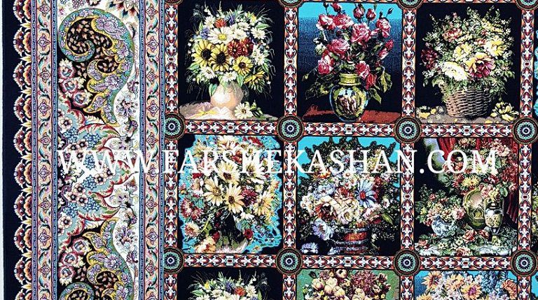 طرح خشتی فرش کاشان